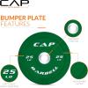 imageCAP Barbell Rubber Olympic Bumper Plate  Multiple OptionsColorsCompetition