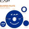 imageCAP Barbell Rubber Olympic Bumper Plate  Multiple OptionsColorsCompetition
