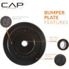 imageCAP Barbell Rubber Olympic Bumper Plate  Multiple OptionsColorsELITE