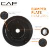imageCAP Barbell Rubber Olympic Bumper Plate  Multiple OptionsColorsELITE