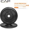 imageCAP Barbell Rubber Olympic Bumper Plate  Multiple OptionsColorsELITE
