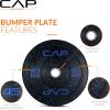 imageCAP Barbell Rubber Olympic Bumper Plate  Multiple OptionsColorsEconomy  Speckled