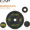 imageCAP Barbell Rubber Olympic Bumper Plate  Multiple OptionsColorsEconomy  Speckled