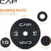 imageCAP Barbell Rubber Olympic Bumper Plate  Multiple OptionsColorsEconomy