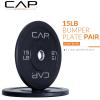 imageCAP Barbell Rubber Olympic Bumper Plate  Multiple OptionsColorsEconomy