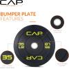 imageCAP Barbell Rubber Olympic Bumper Plate  Multiple OptionsColorsEconomy