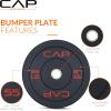 imageCAP Barbell Rubber Olympic Bumper Plate  Multiple OptionsColorsEconomy