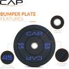 imageCAP Barbell Rubber Olympic Bumper Plate  Multiple OptionsColorsEconomy