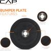 imageCAP Barbell Rubber Olympic Bumper Plate  Multiple OptionsColorsPRO
