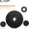 imageCAP Barbell Rubber Olympic Bumper Plate  Multiple OptionsColorsPRO