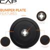 imageCAP Barbell Rubber Olympic Bumper Plate  Multiple OptionsColorsPRO
