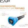 imageCAP Barbell Weighted Workout Bar  520 lb  Multiple Options12 LB  Blue