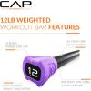 imageCAP Barbell Weighted Workout Bar  520 lb  Multiple Options12 LB  Purple