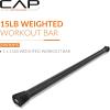 imageCAP Barbell Weighted Workout Bar  520 lb  Multiple Options15 LB  Black