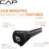 imageCAP Barbell Weighted Workout Bar  520 lb  Multiple Options15 LB  Black