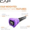imageCAP Barbell Weighted Workout Bar  520 lb  Multiple Options15 LB  Purple