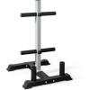 imageCAP Barbell Olympic Bumper Plate Tree Rack with 4 Weight Plate Posts and 2 Barbell Storage Holders  Multiple ColorsGray