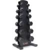 imageCAP Barbell Rubber Coated Dumbbell Weight Set with Vertical Rack  100 lb 150 lb and 210 lb Options210 lb  Set  Black Rack