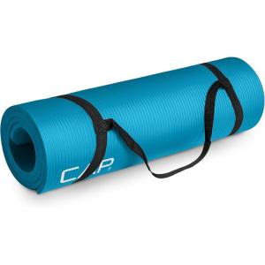 imageCAP Barbell 12Inch High Density Exercise Yoga Mat with Strap  Multiple OptionsTeal
