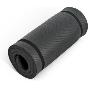 imageCAP Barbell 1Inch High Density Exercise Yoga Mat with Strap  Multiple ColorsBlack