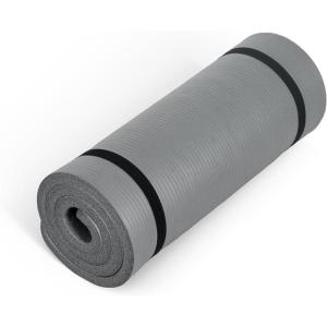 imageCAP Barbell 1Inch High Density Exercise Yoga Mat with Strap  Multiple ColorsGray