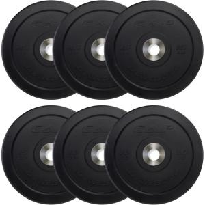 imageCAP Barbell 2Inch Olympic Bumper Plate Weight Set  100370 lbs  Multiple OptionsPRO