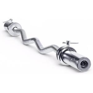 imageCAP Barbell 47Inch Olympic EZ Curl Bar for 2Inch Weight Plates  Multiple OptionsChrome