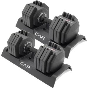 imageCAP Barbell ADJUSTABELL Adjustable 55 lb Hex Dumbbell Weights  Singles ampamp Pairs  Multiple Handle OptionsPair