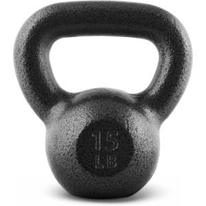imageCAP Barbell Cast Iron Kettlebell  Coated Options Singles and Sets Multiple Weight Choices15 LB Single
