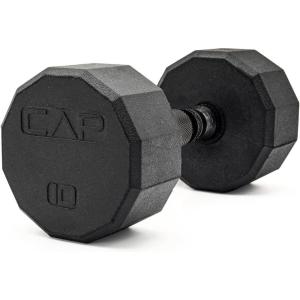 imageCAP Barbell Coated Hex Dumbbell Weight  Multiple Options12Sided  Black Handle