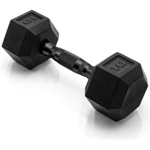imageCAP Barbell Coated Hex Dumbbell Weight  Multiple OptionsBlack Handle
