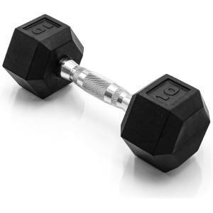 imageCAP Barbell Coated Hex Dumbbell Weight  Multiple OptionsChrome Handle