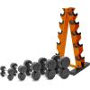 imageCAP Barbell 150 LB Coated Hex Dumbbell Weight Set with Vertical Rack  Multiple OptionsOrange Rack