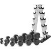 imageCAP Barbell 150 LB Coated Hex Dumbbell Weight Set with Vertical Rack  Multiple OptionsWhite Rack