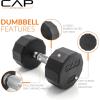 imageCAP Barbell 150 LB Coated Hex Dumbbell Weight Set with Vertical Rack  Multiple OptionsWhite Rack