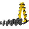 imageCAP Barbell 150 LB Coated Hex Dumbbell Weight Set with Vertical Rack  Multiple OptionsYellow Rack