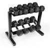 imageCAP Barbell 150 lb Dumbbell Set with 2Tier Rack  Multiple OptionsBlack