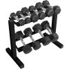 imageCAP Barbell 150 lb Dumbbell Set with 2Tier Rack  Multiple OptionsBlack