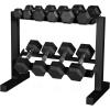 imageCAP Barbell 150 lb Dumbbell Set with 2Tier Rack  Multiple OptionsBlack