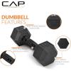 imageCAP Barbell 150 lb Dumbbell Set with 2Tier Rack  Multiple OptionsWhite