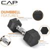 imageCAP Barbell 150 lb Dumbbell Set with 2Tier Rack  Multiple OptionsWhite
