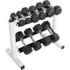 imageCAP Barbell 150 lb Dumbbell Set with 2Tier Rack  Multiple OptionsWhite
