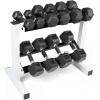 imageCAP Barbell 150 lb Dumbbell Set with 2Tier Rack  Multiple OptionsWhite