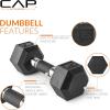 imageCAP Barbell 150 lb Dumbbell Set with 2Tier Rack  Multiple OptionsWhite