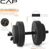 imageCAP Barbell 40Pound Adjustable Cement Dumbbell Set  Versatile Vinyl Coated Weights for Home Gym Excellence