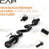 imageCAP Barbell 48Inch Super Curl Olympic Barbell for 2Inch Weight Plates  Multiple OptionsBlack