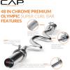 imageCAP Barbell 48Inch Super Curl Olympic Barbell for 2Inch Weight Plates  Multiple OptionsChrome