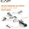 imageCAP Barbell 48Inch Super Curl Olympic Barbell for 2Inch Weight Plates  Multiple OptionsChrome