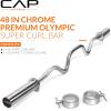 imageCAP Barbell 48Inch Super Curl Olympic Barbell for 2Inch Weight Plates  Multiple OptionsChrome