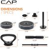 imageCAP Barbell 66 lb MultiUse Adjustable Weight Set  Versatile Dumbbell Barbell ampamp Kettlebell for FullBody Workouts  Gray